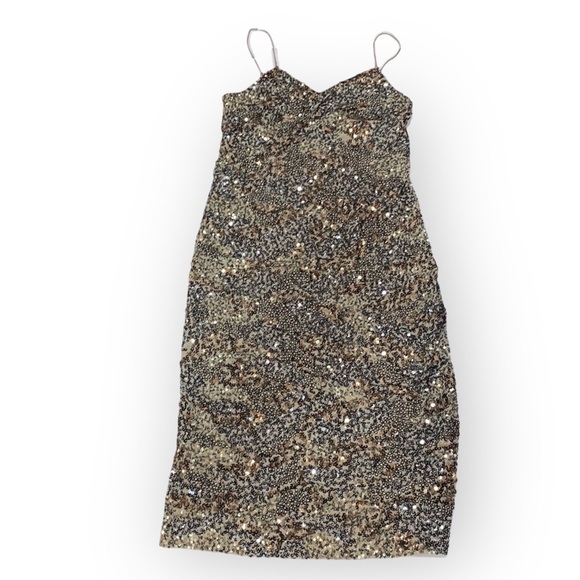 JOIE Hasana Sequin Slit Midi-Length Cocktail Slip Dress size 0 - Picture 4 of 17